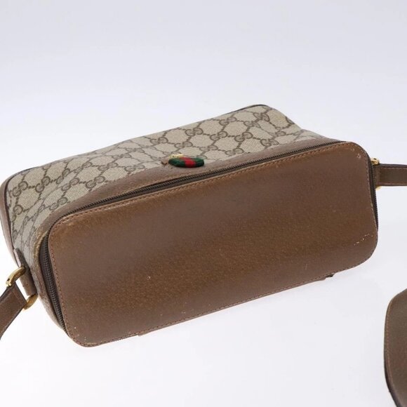 GUCCI GG Supreme Web Sherry Line Bag PVC Beige Gold 904 02 069 Auth BA3963 - Picture 6 of 16